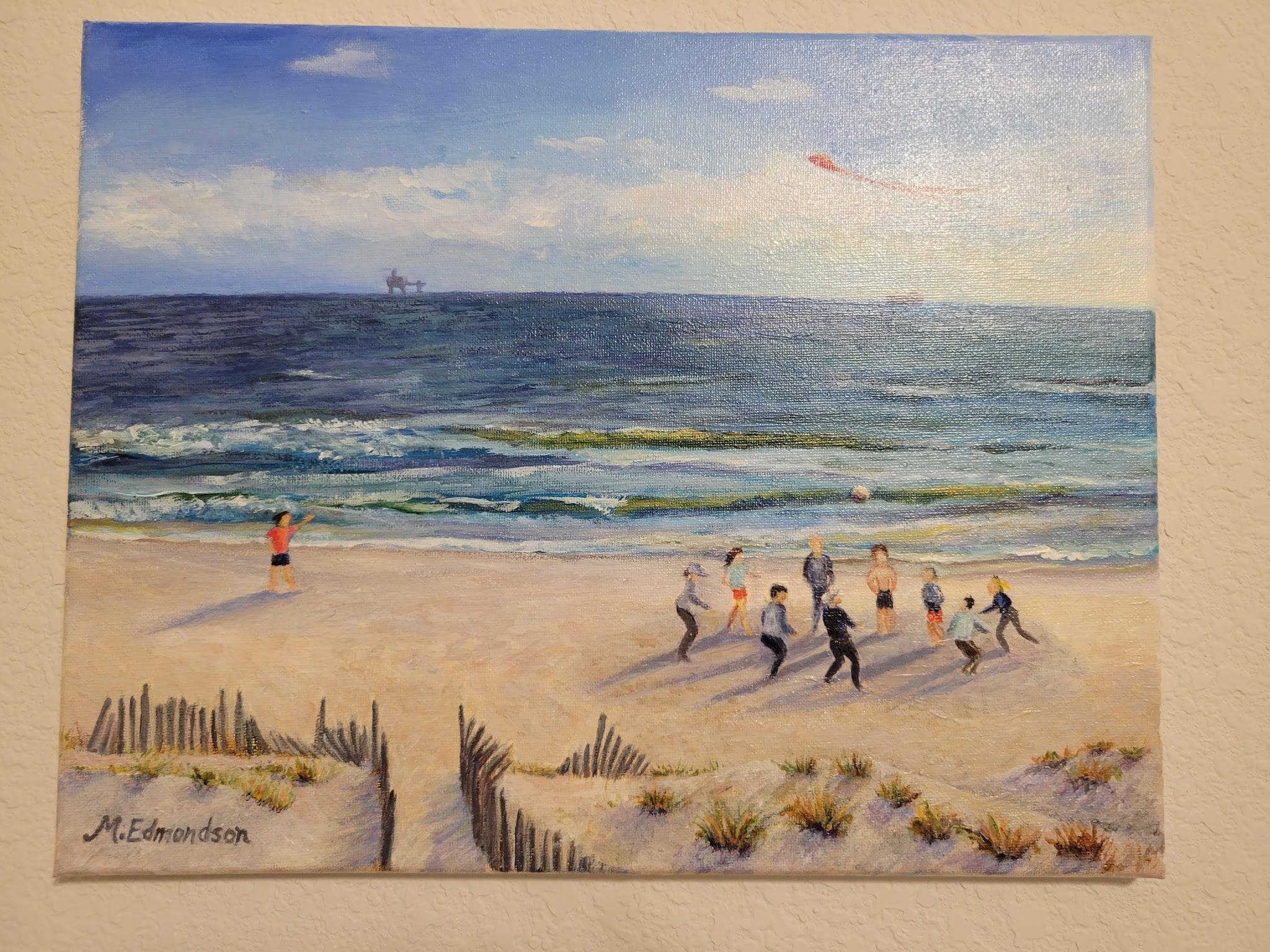 Fun at the Beach - acrylic painting