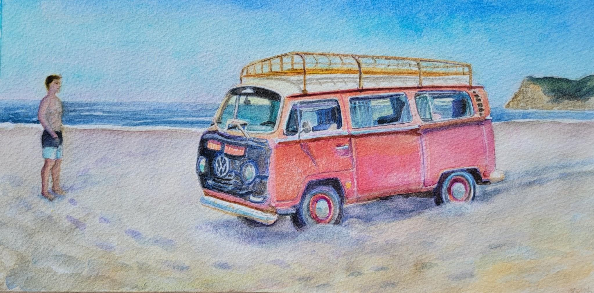 Road Trip — beach scene painting